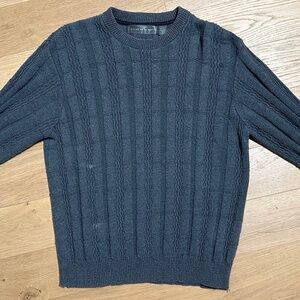 Oscar de la Renta XL Cable Knit Grey Sweater